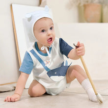 Charger l'image dans la galerie, Barboteuse Combi Short Requin - 0 mois au 24 mois - Marque D.B
