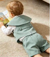 Charger l'image dans la galerie, Costume 4 pièces de Baptême ou de Cérémonie Vert - Manches Longues ou Courtes - 6 mois au 4 ans

