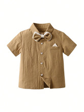 Charger l'image dans la galerie, Ensemble 2 pièces Chemise et Short - LOEN - Collection Elégance - 6 mois au 6 ans
