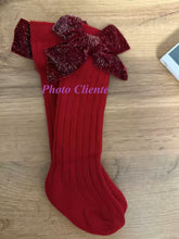 Charger l'image dans la galerie, Chaussettes Hautes De Noël Avec Nœud Pailleté - 0 au 8 ans
