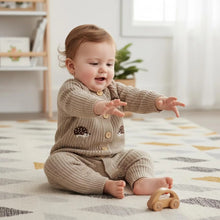 Charger l'image dans la galerie, Combinaison Longue en Laine Marron Motif Hérisson - Naissance au 18 mois
