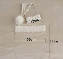 Charger l'image dans la galerie, Ensemble Accessoire Noël Bonnet et Poche pour Shooting Photo Bébé
