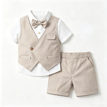 Charger l'image dans la galerie, Costume 3 pièces Chemise Gilet et Short - TOM Beige Sable - Collection Elégance - 6 mois au 7 ans
