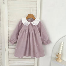 Charger l'image dans la galerie, Robe Velours Côtelé Lilas avec Noeuds Brodés - 2 ans au 6 ans

