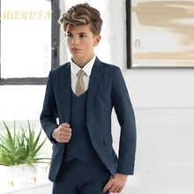 Charger l&#39;image dans la galerie, Costume 3 pièces Veste Gilet et Pantalon - MARVIN Bleu Marine - Collection Elégance - 2 ans au 16 ans
