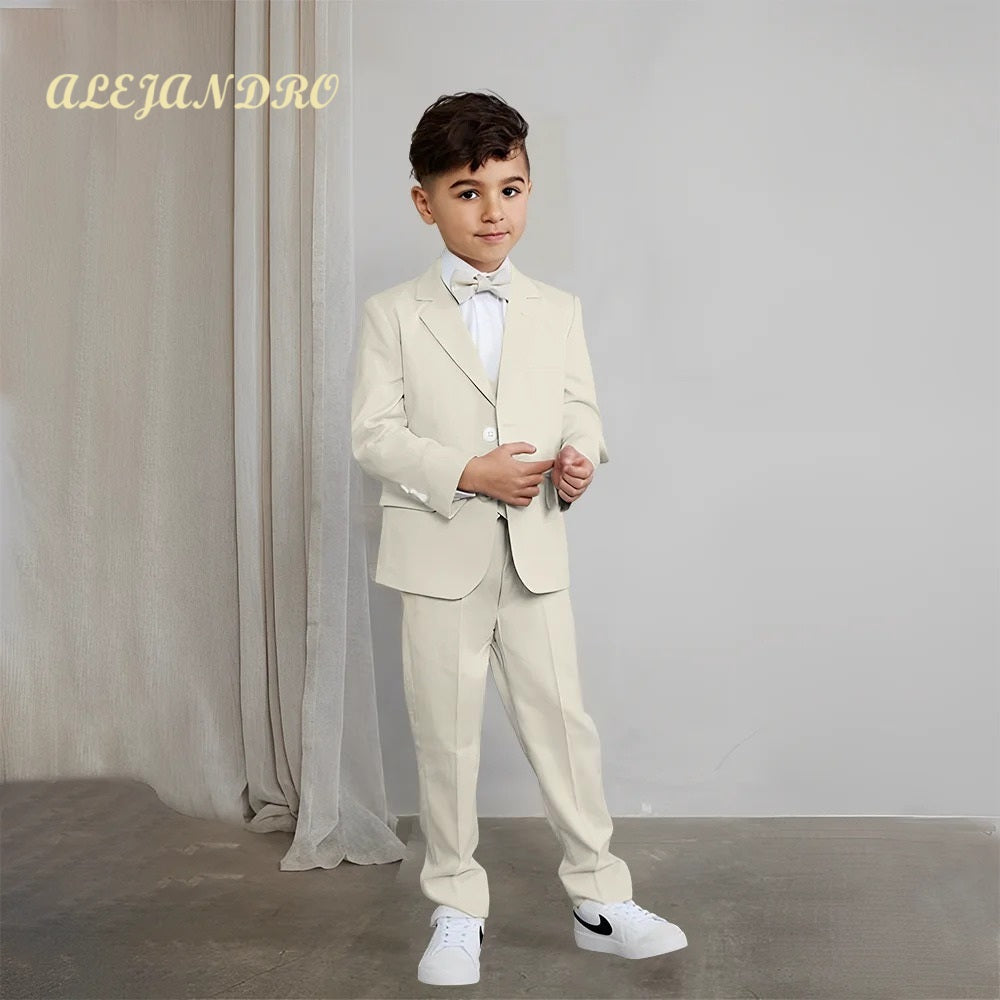 Costume Cérémonie Mariage pièces Enfants ALEJANDRO Blanc Crème