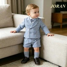 Charger l'image dans la galerie, Costume 3 pièces Veste Chemise et Short Bretelles - JORAN - Collection Elégance - 6 mois au 4 ans
