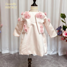 Charger l&#39;image dans la galerie, Ensemble Styliste RACHEL - Robe et Boléro en Satin Ivoire - 2 ans au 10 ans
