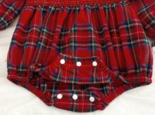 Charger l'image dans la galerie, Barboteuse Bulle smockée en Tartan Rouge - 3 mois au 24 mois

