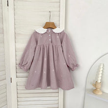 Charger l'image dans la galerie, Robe Velours Côtelé Lilas avec Noeuds Brodés - 2 ans au 6 ans
