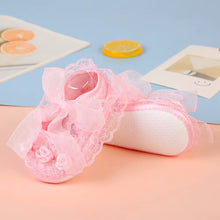 Charger l&#39;image dans la galerie, Chausson de Baptême ou de Cérémonie - Dentelle - 0 au 18 mois - 2 Nuances Blanc ou Rose

