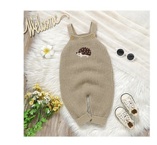 Charger l&#39;image dans la galerie, Salopette en Laine Marron Motif Hérisson - Naissance au 18 mois - NOUVEAUTE !!!
