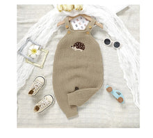 Charger l&#39;image dans la galerie, Salopette en Laine Marron Motif Hérisson - Naissance au 18 mois - NOUVEAUTE !!!
