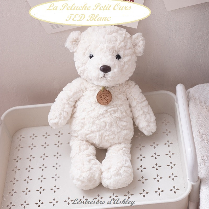 Jouet ours en peluche blanc pour enfants, compagnon doux et adorable,  cadeau pour enfants, magasin Cal Fuster