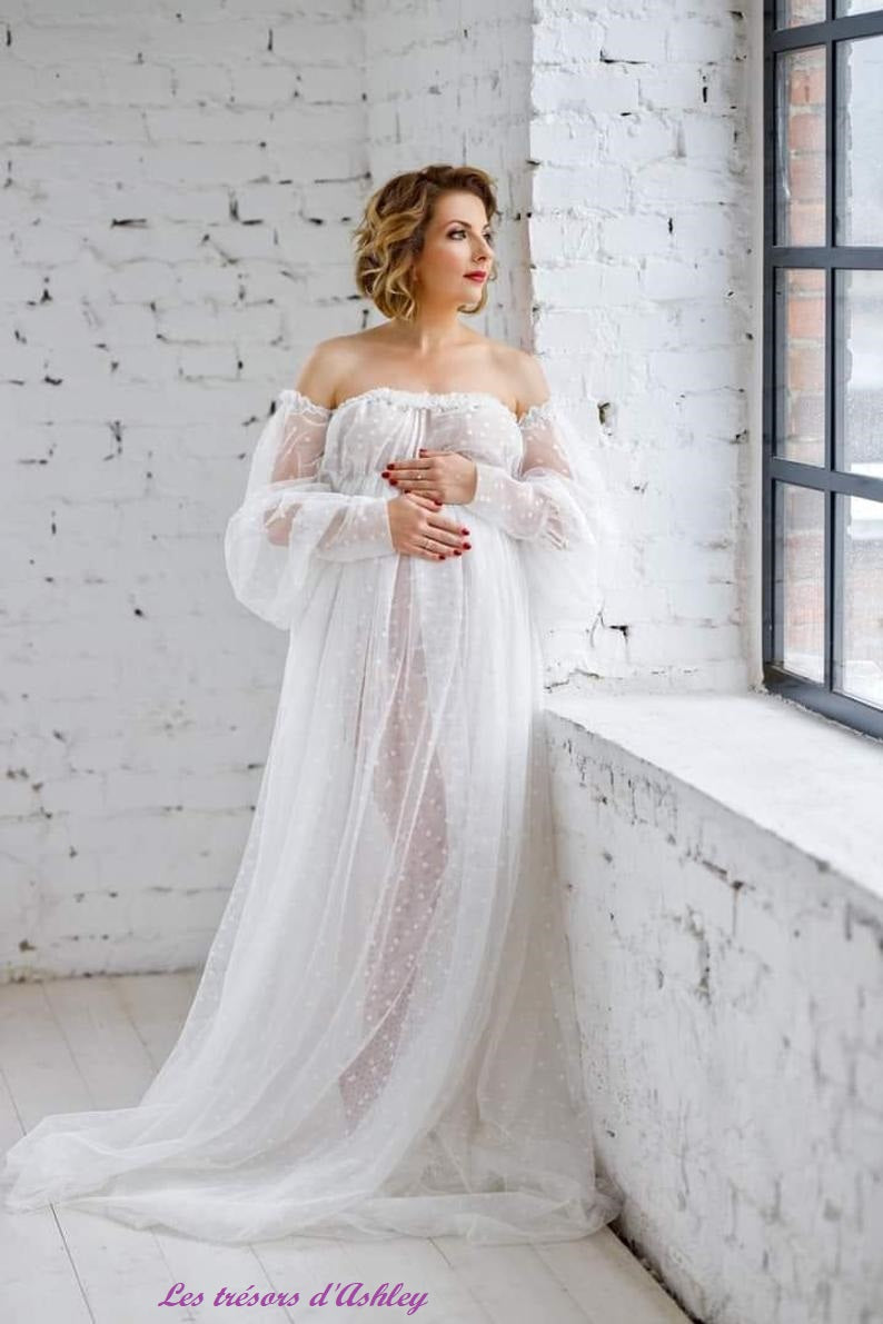 Wedding Robe Blanche Maternité Robe Maternité Pour Shooting