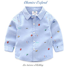 Charger l&#39;image dans la galerie, Chemise Oxford - Bleu ciel pour petits garçons - 24 mois au 8 ans
